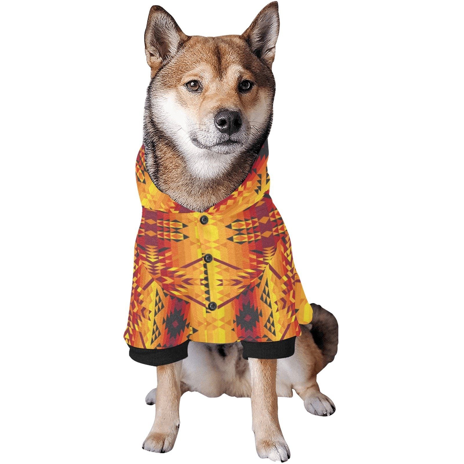 Desert Geo Yellow Red Pet Dog Hoodie Pet Dog Hoodie e-joyer