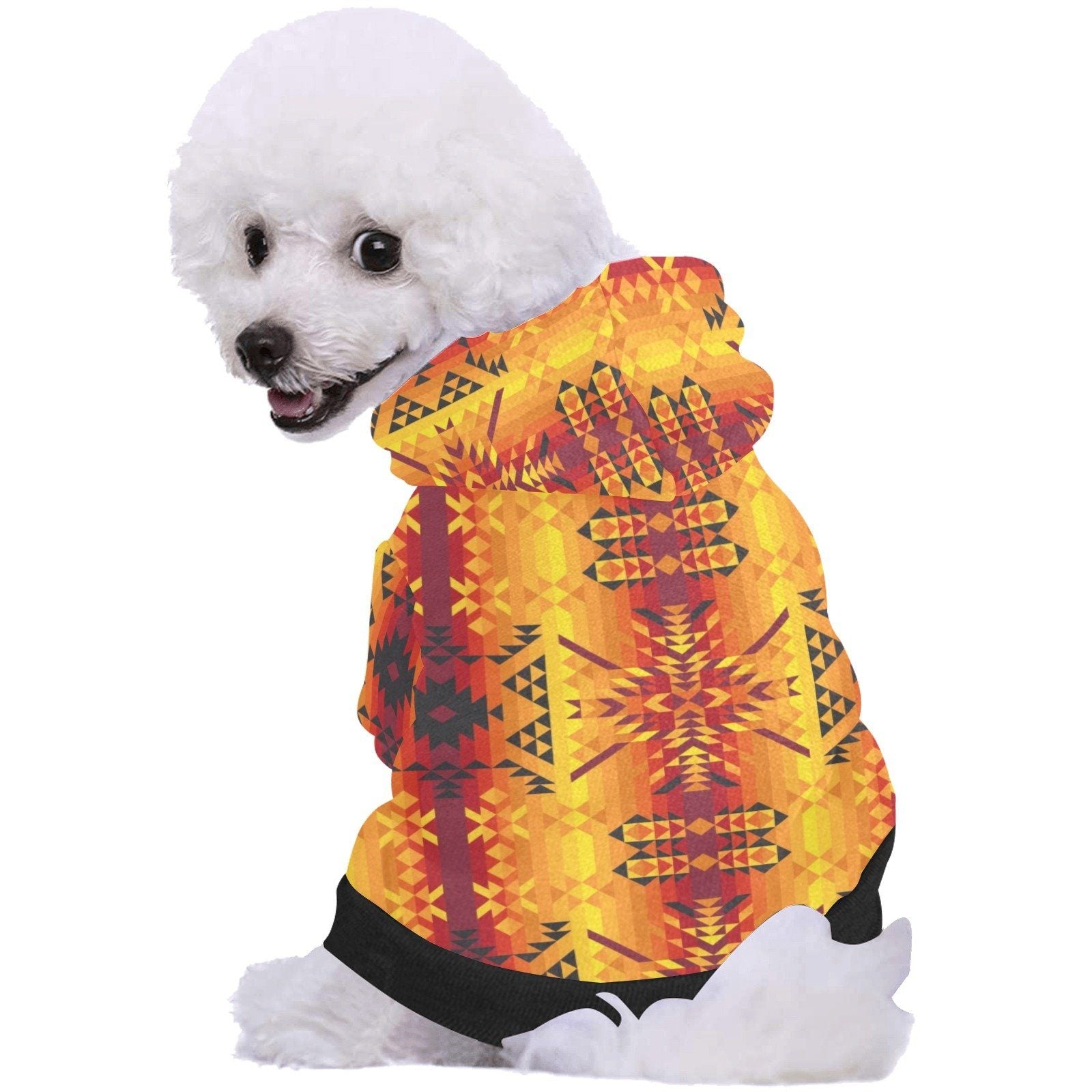 Desert Geo Yellow Red Pet Dog Hoodie Pet Dog Hoodie e-joyer