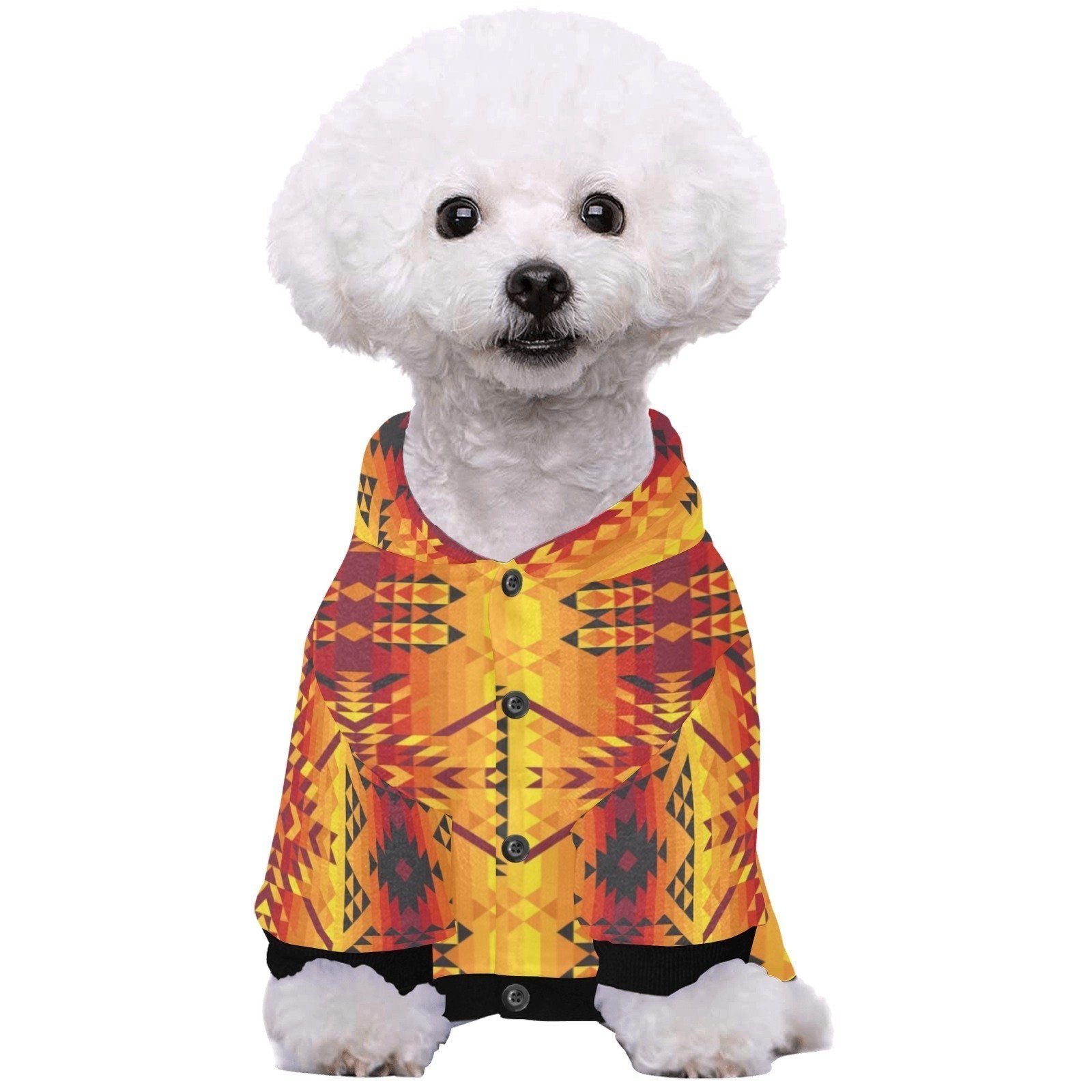 Desert Geo Yellow Red Pet Dog Hoodie Pet Dog Hoodie e-joyer