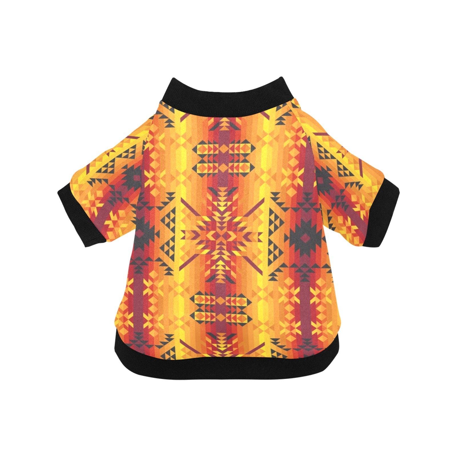 Desert Geo Yellow Red Pet Dog Round Neck Shirt Pet Dog Round Neck Shirt e-joyer