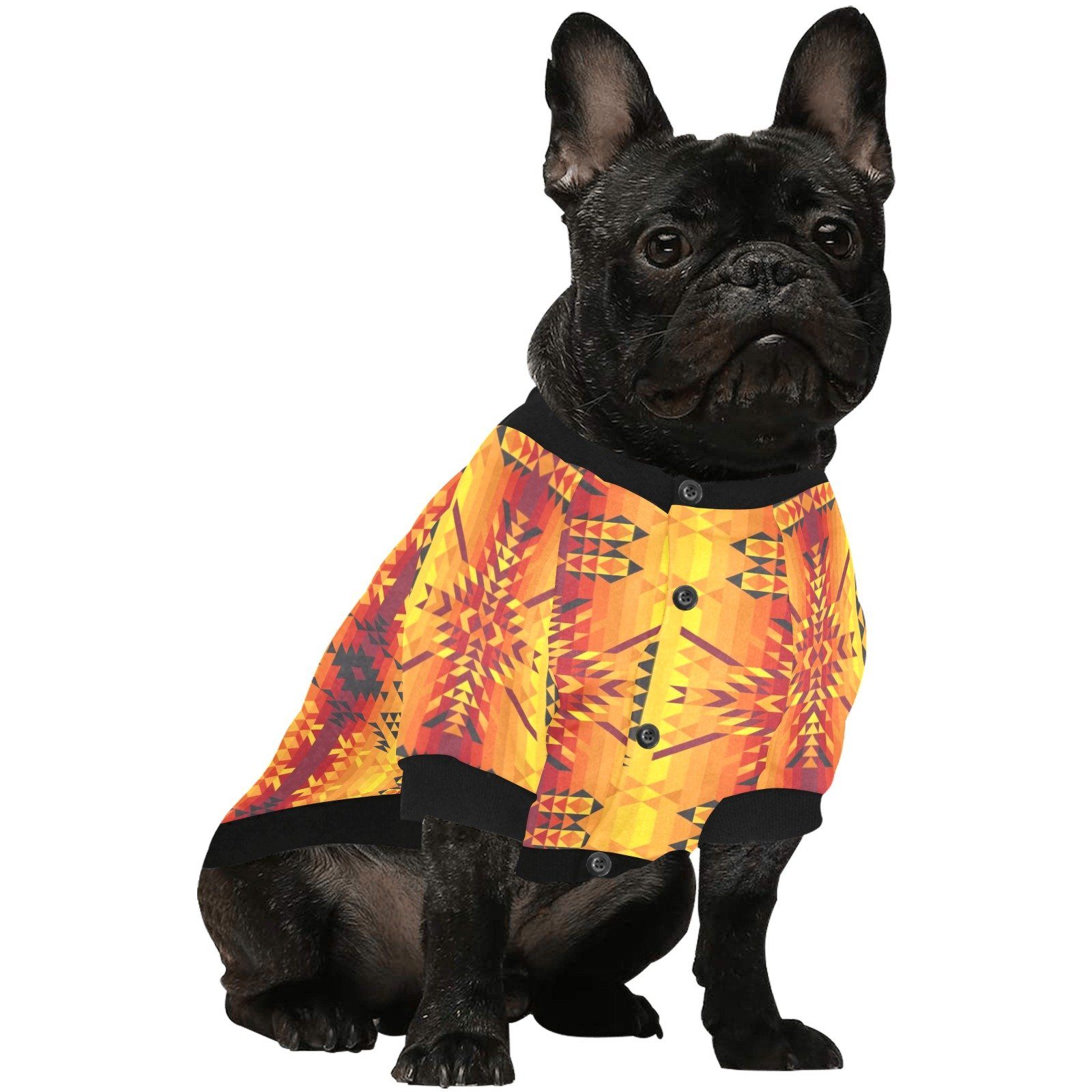 Desert Geo Yellow Red Pet Dog Round Neck Shirt Pet Dog Round Neck Shirt e-joyer