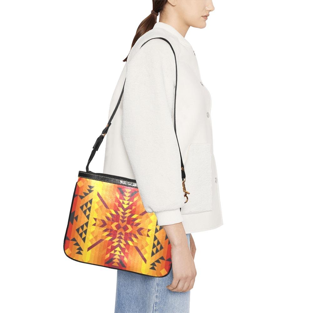 Desert Geo Yellow Red Small Shoulder Bag (Model 1710) Small Shoulder Bag (1710) e-joyer