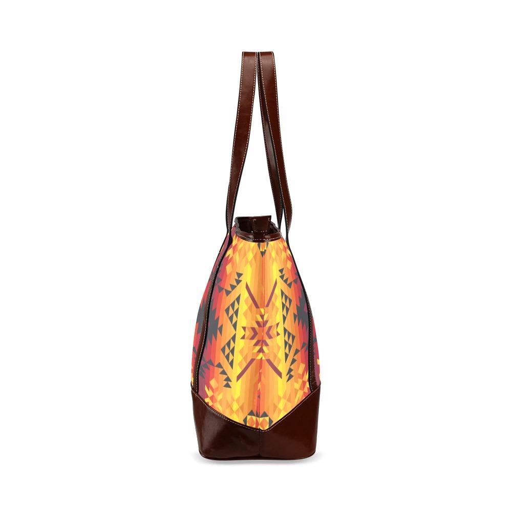 Desert Geo Yellow Red Tote Handbag (Model 1642) Tote Handbags (1642) e-joyer