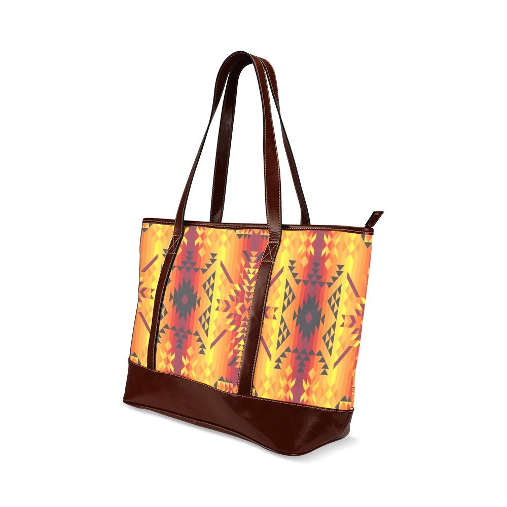 Desert Geo Yellow Red Tote Handbag (Model 1642) Tote Handbags (1642) e-joyer