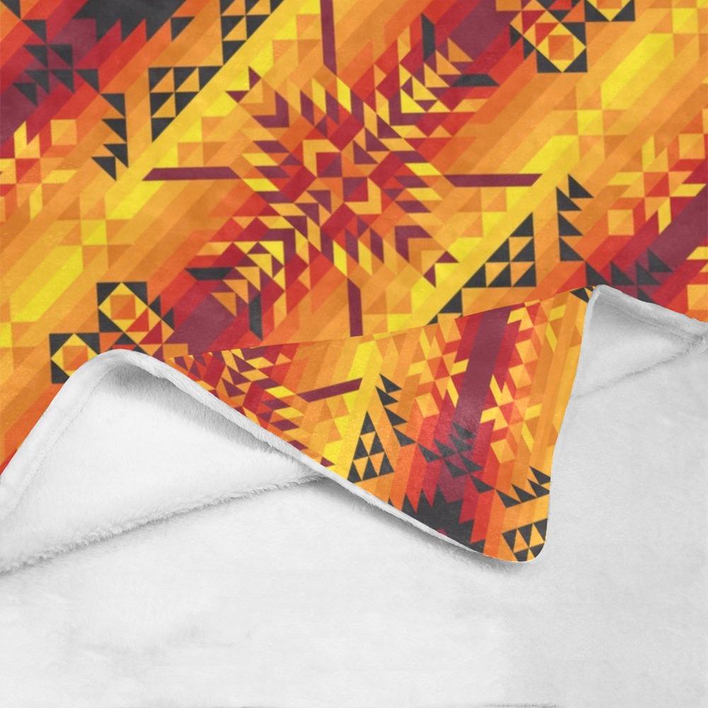 Desert Geo Yellow Red Ultra-Soft Micro Fleece Blanket 60"x80" Ultra-Soft Blanket 60''x80'' e-joyer