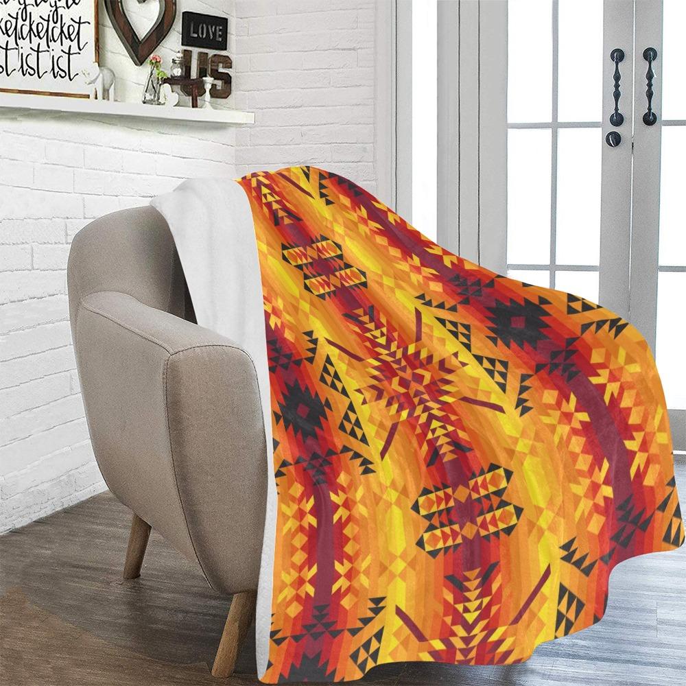 Desert Geo Yellow Red Ultra-Soft Micro Fleece Blanket 60"x80" Ultra-Soft Blanket 60''x80'' e-joyer