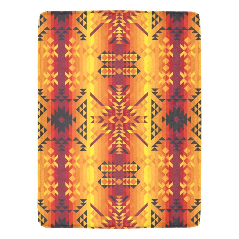 Desert Geo Yellow Red Ultra-Soft Micro Fleece Blanket 60"x80" Ultra-Soft Blanket 60''x80'' e-joyer