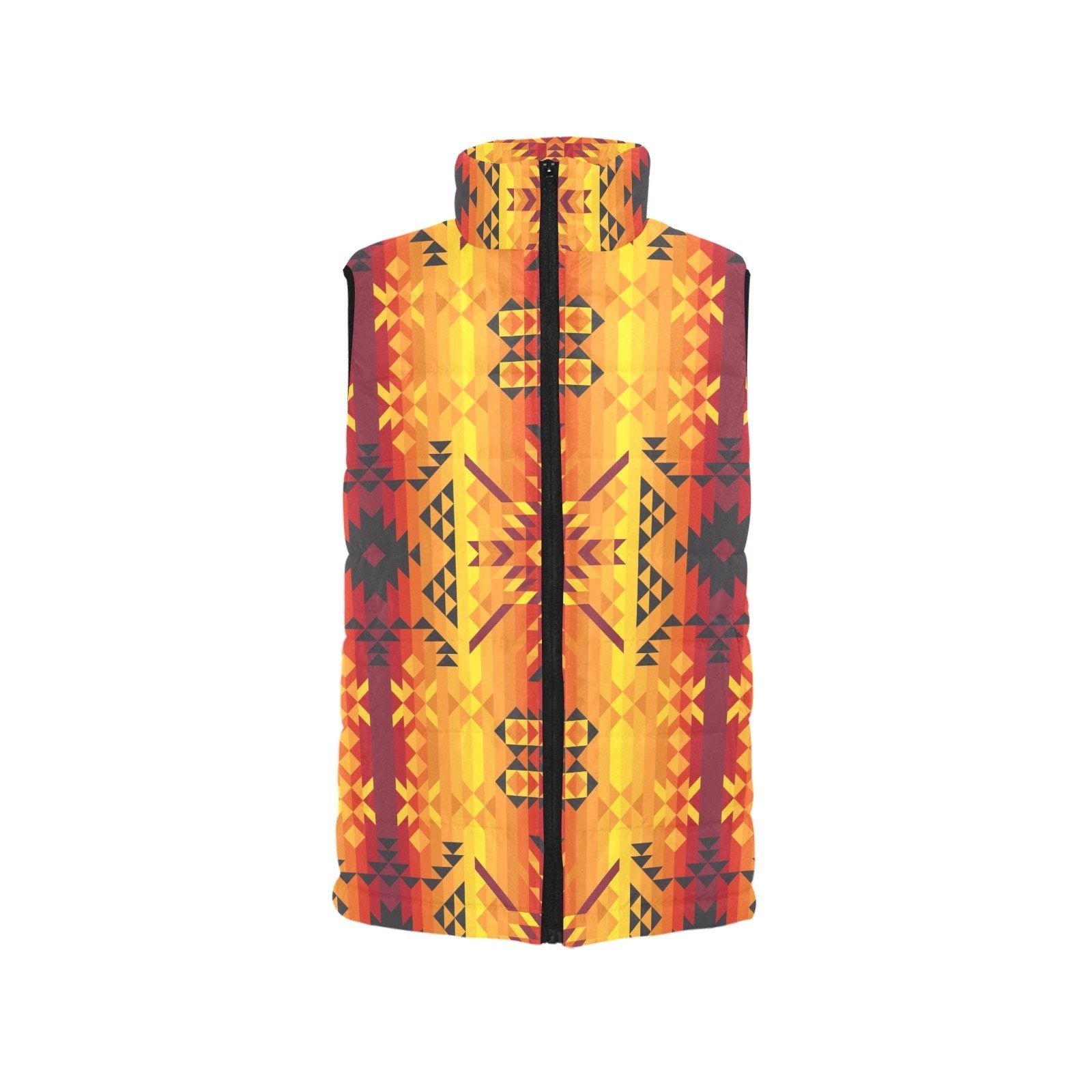 Desert Geo Yellow Red Women's Padded Vest Jacket (Model H44) Women's Padded Vest Jacket (H44) e-joyer