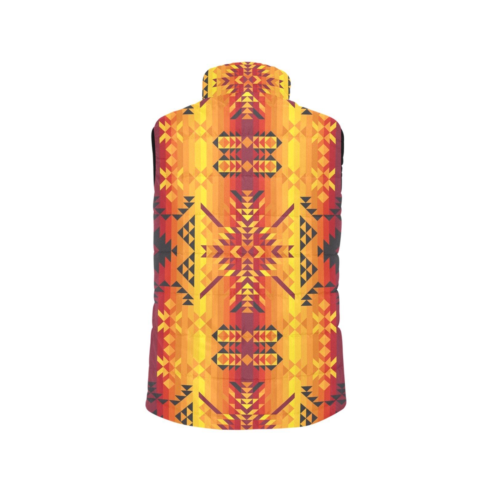 Desert Geo Yellow Red Women's Padded Vest Jacket (Model H44) Women's Padded Vest Jacket (H44) e-joyer