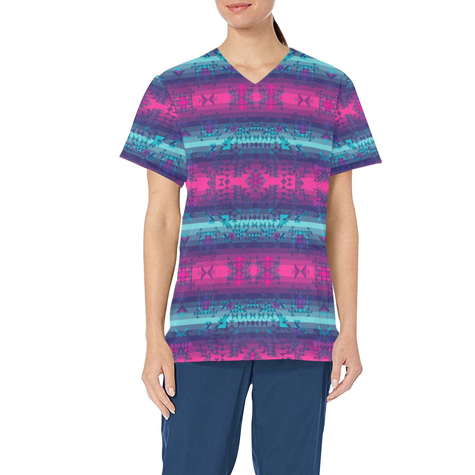 Dimensional Brightburn All Over Print Scrub Top Scrub Top e-joyer