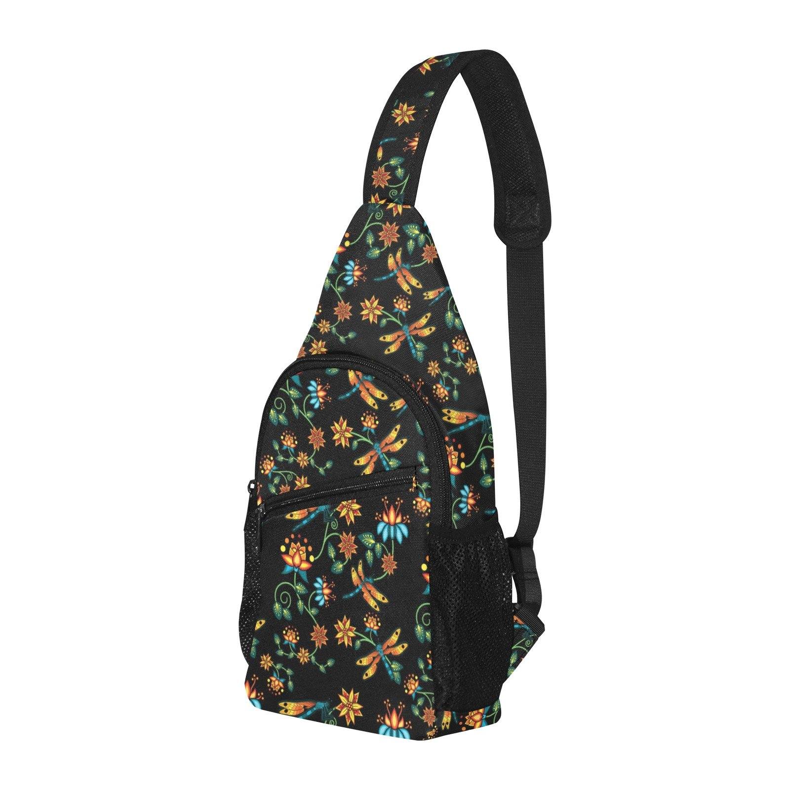 Dragon Lily Noir All Over Print Chest Bag (Model 1719) All Over Print Chest Bag (1719) e-joyer