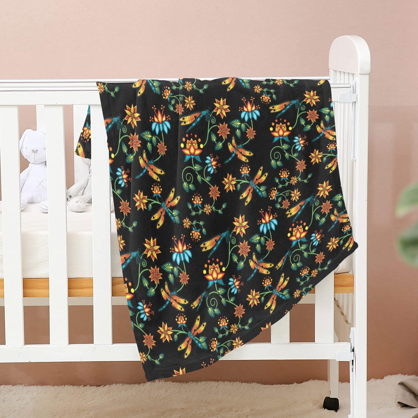 Dragon Lily Noir Baby Blanket 30"x40" Baby Blanket 30"x40" e-joyer