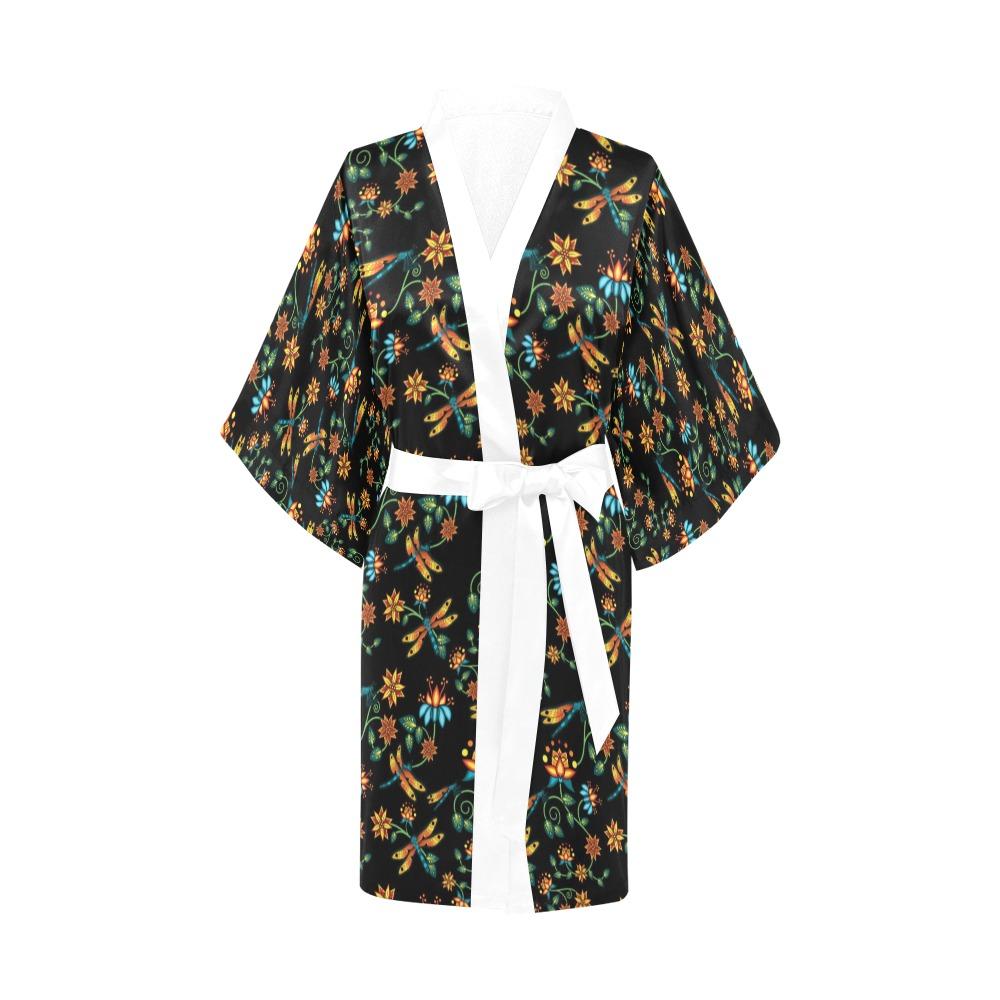 Dragon Lily Noir Kimono Robe Artsadd