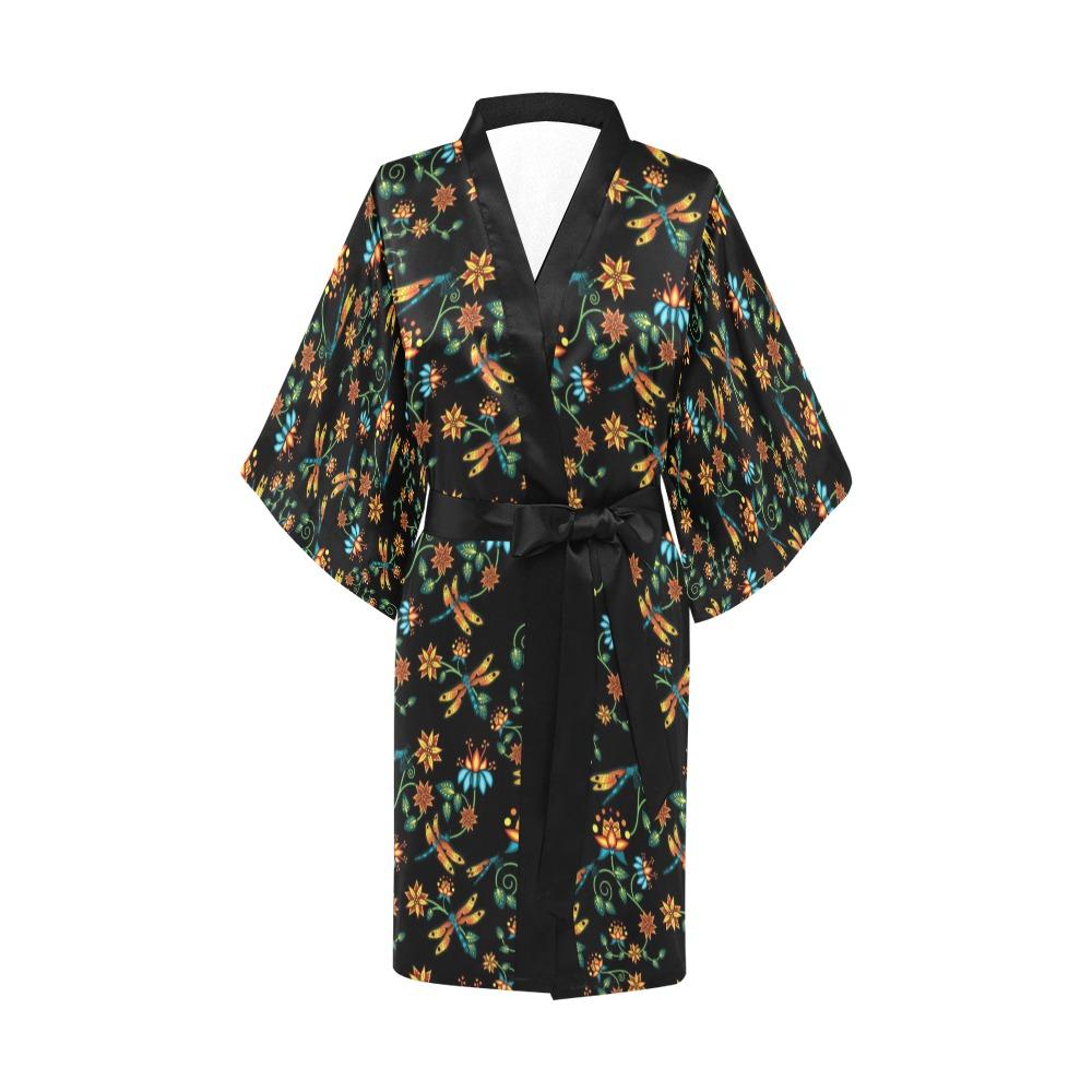 Dragon Lily Noir Kimono Robe Artsadd