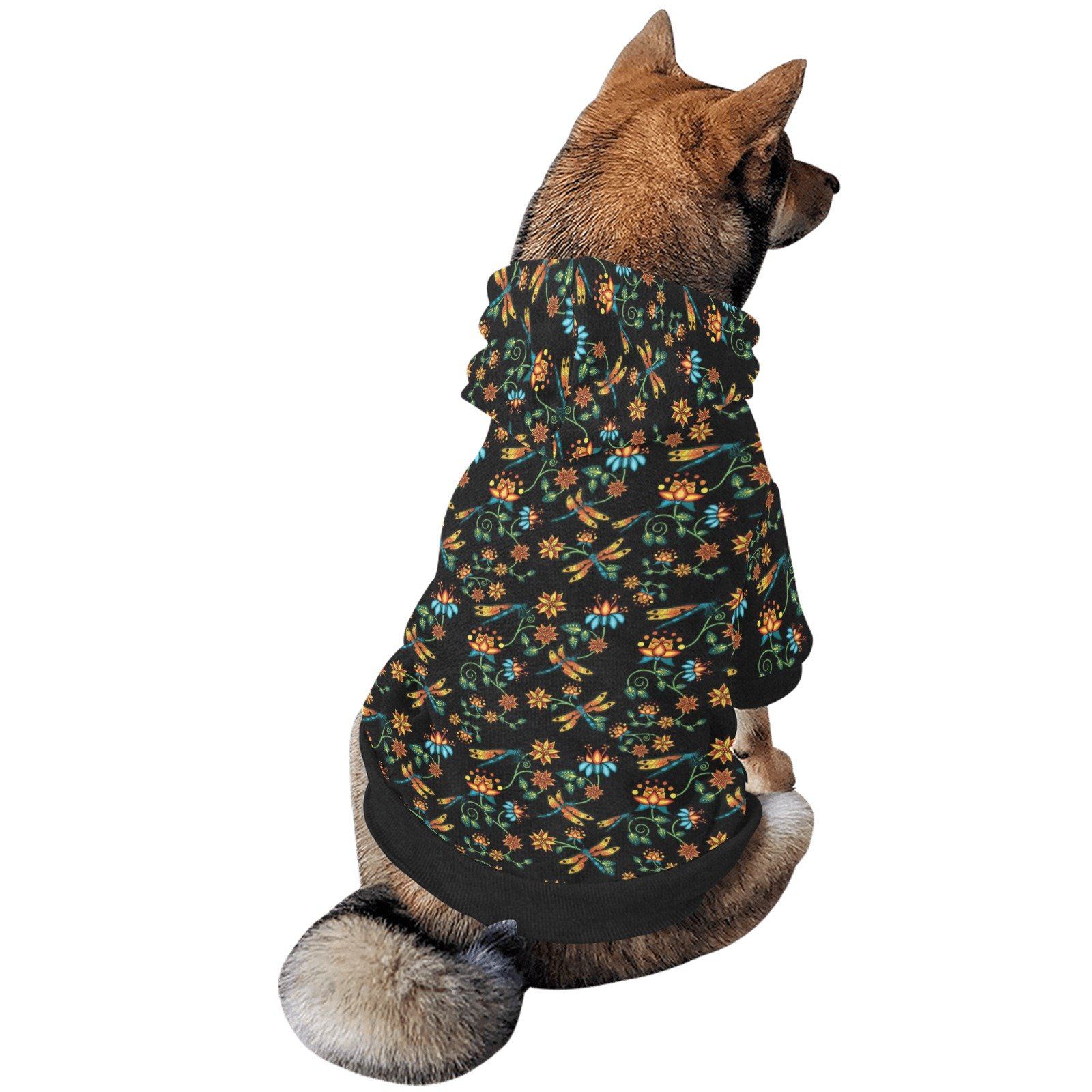 Dragon Lily Noir Pet Dog Hoodie Pet Dog Hoodie e-joyer