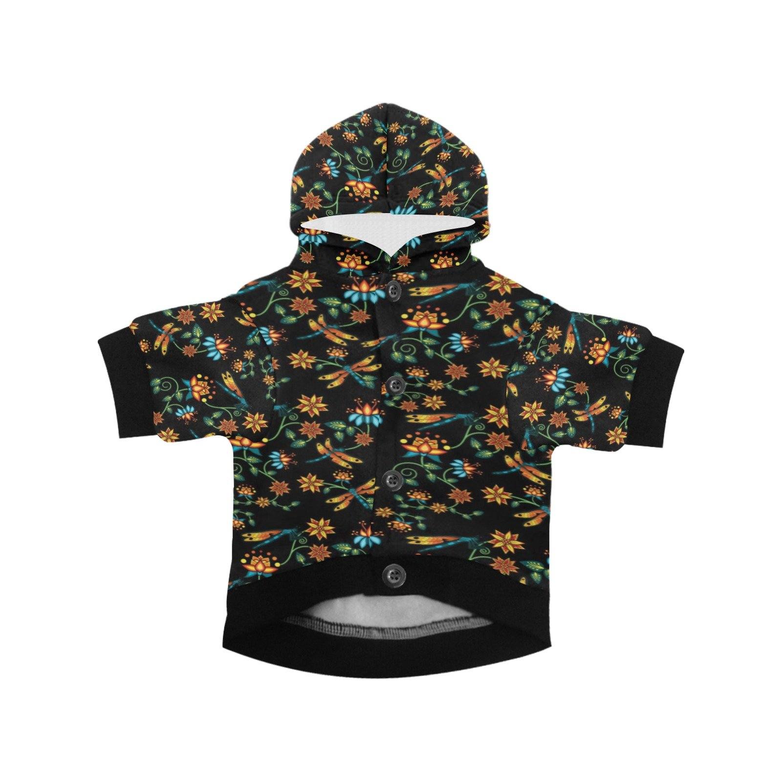 Dragon Lily Noir Pet Dog Hoodie Pet Dog Hoodie e-joyer
