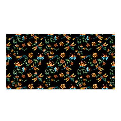 Dragon Lily Noir Satin Shawl Scarf 49 Dzine