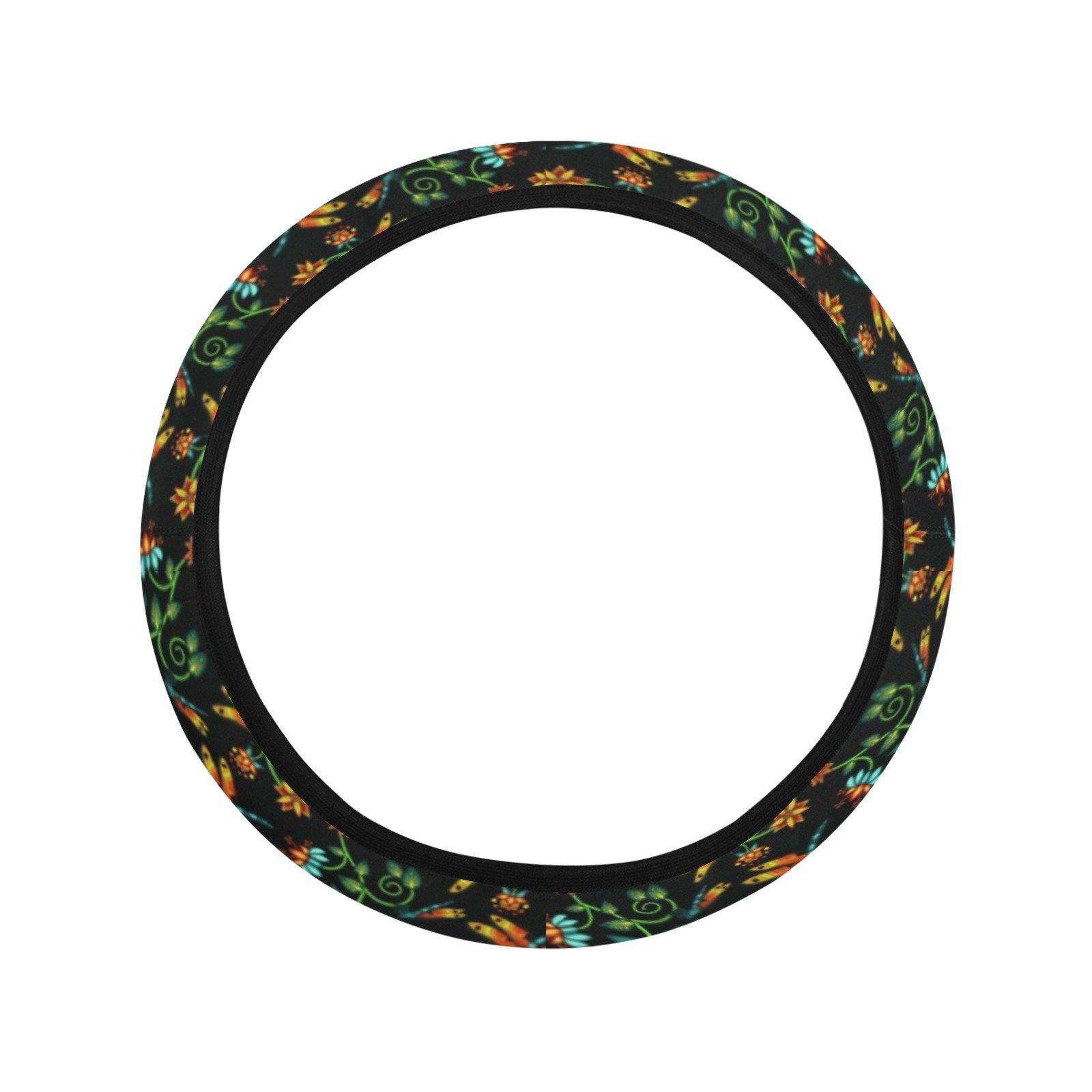 Dragon Lily Noir Steering Wheel Cover with Elastic Edge Steering Wheel Cover with Elastic Edge e-joyer