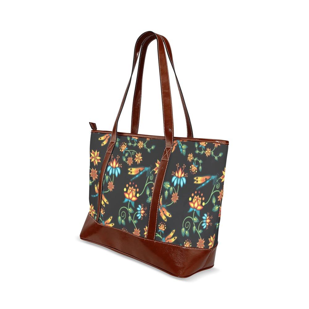 Dragon Lily Noir Tote Handbag (Model 1642) Tote Handbags (1642) e-joyer