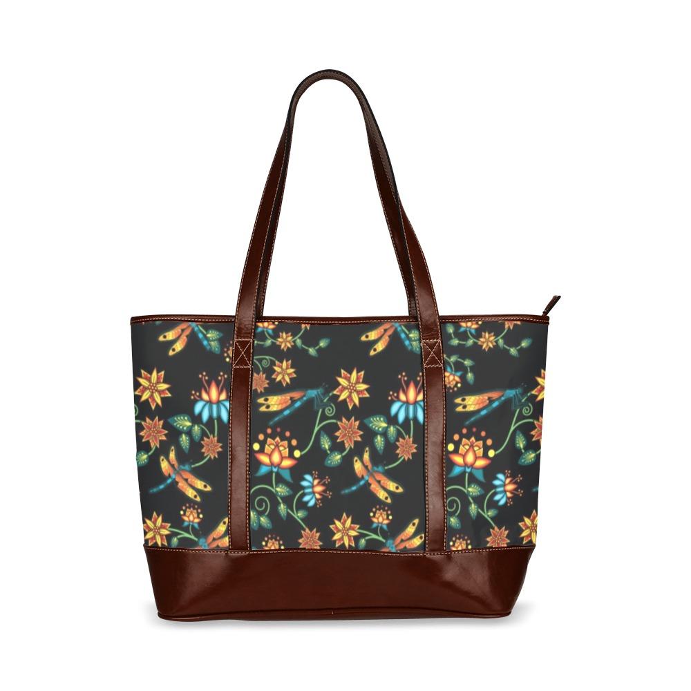 Dragon Lily Noir Tote Handbag (Model 1642) Tote Handbags (1642) e-joyer