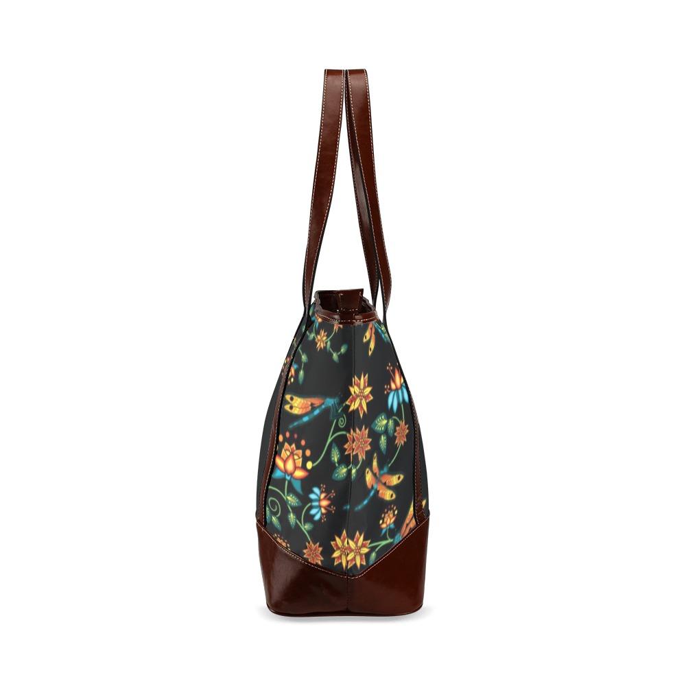 Dragon Lily Noir Tote Handbag (Model 1642) Tote Handbags (1642) e-joyer