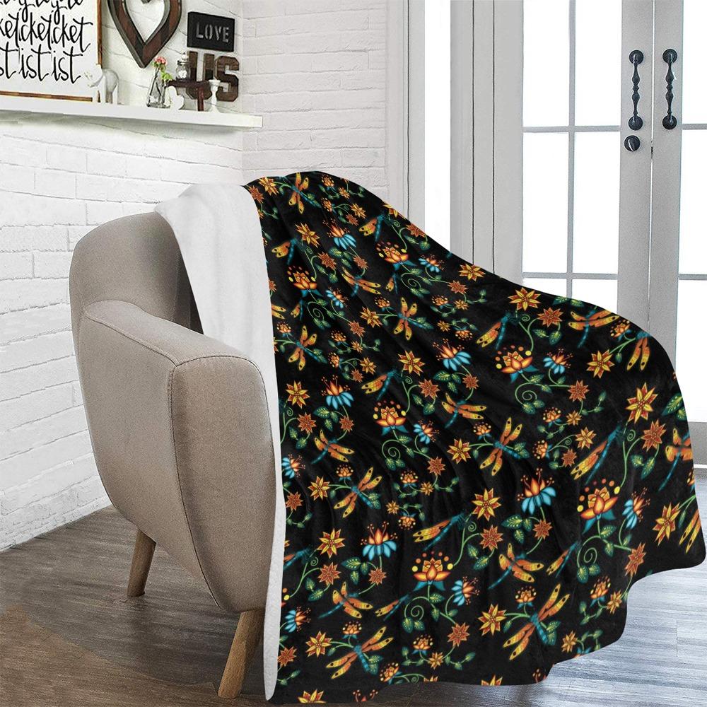 Dragon Lily Noir Ultra-Soft Micro Fleece Blanket 60"x80" Ultra-Soft Blanket 60''x80'' e-joyer