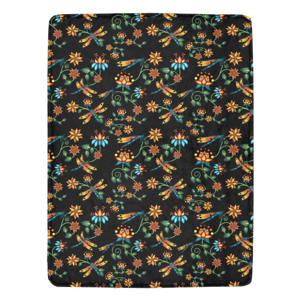 Dragon Lily Noir Ultra-Soft Micro Fleece Blanket 60"x80" Ultra-Soft Blanket 60''x80'' e-joyer 