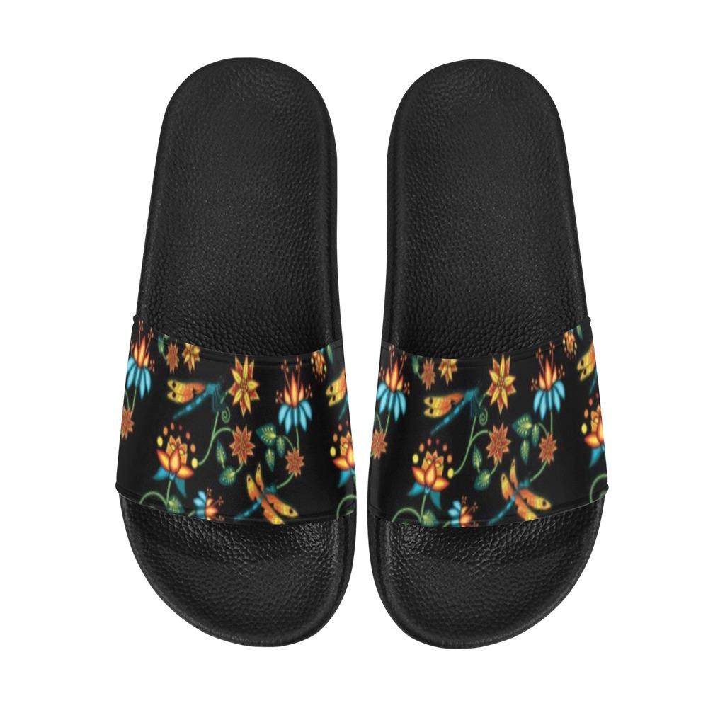 Dragon Lily Noir Women's Slide Sandals (Model 057) Women's Slide Sandals (057) e-joyer