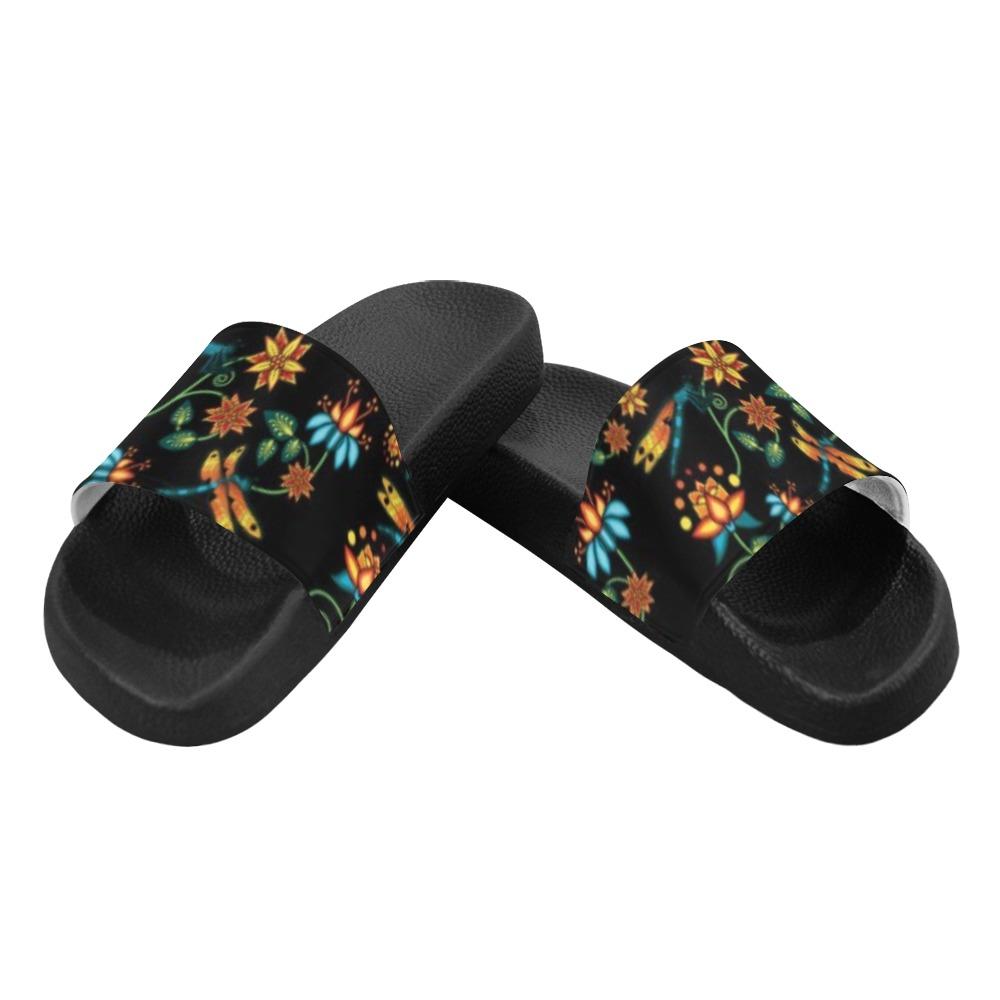 Dragon Lily Noir Women's Slide Sandals (Model 057) Women's Slide Sandals (057) e-joyer