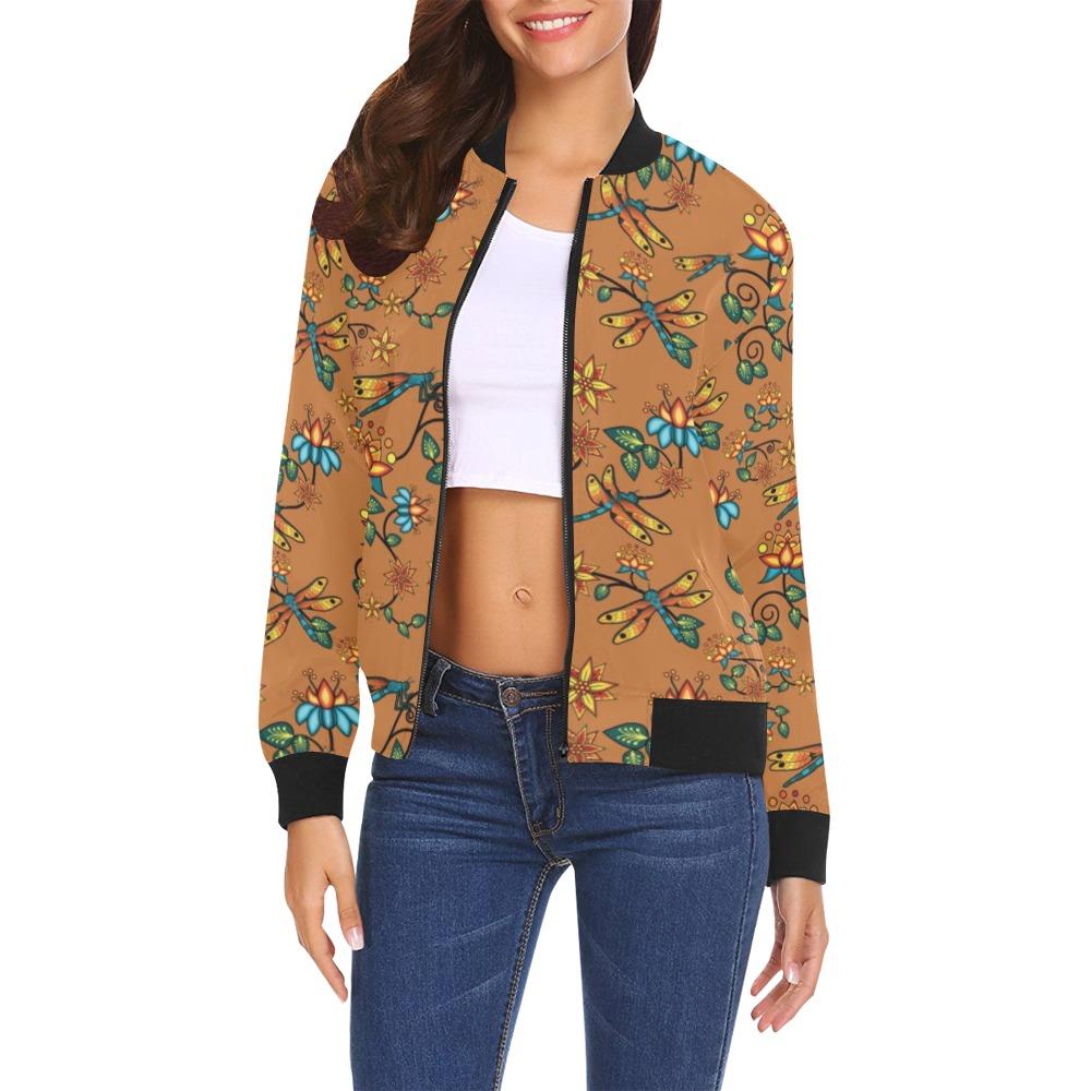 Dragon Lily Sierra All Over Print Bomber Jacket for Women (Model H19) Jacket e-joyer
