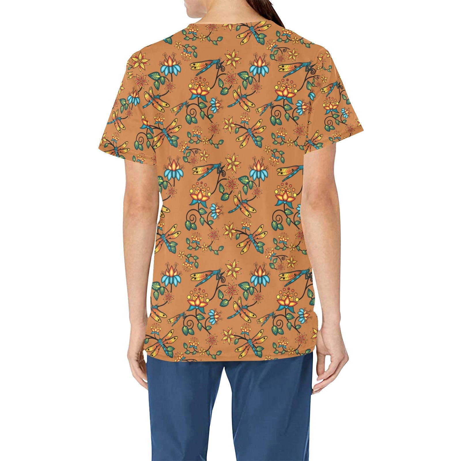 Dragon Lily Sierra All Over Print Scrub Top Scrub Top e-joyer 