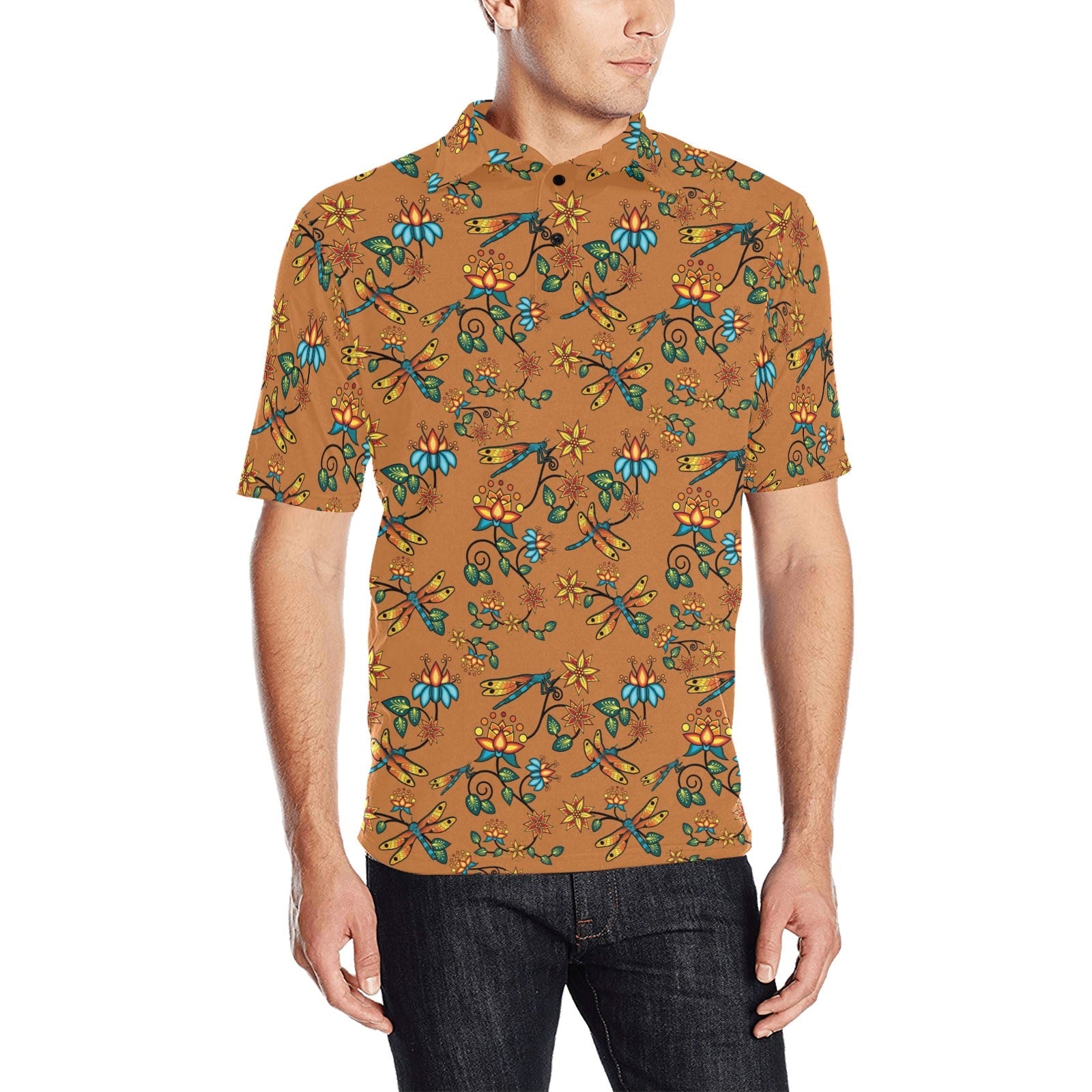 Dragon Lily Sierra Men's All Over Print Polo Shirt (Model T55) Men's Polo Shirt (Model T55) e-joyer