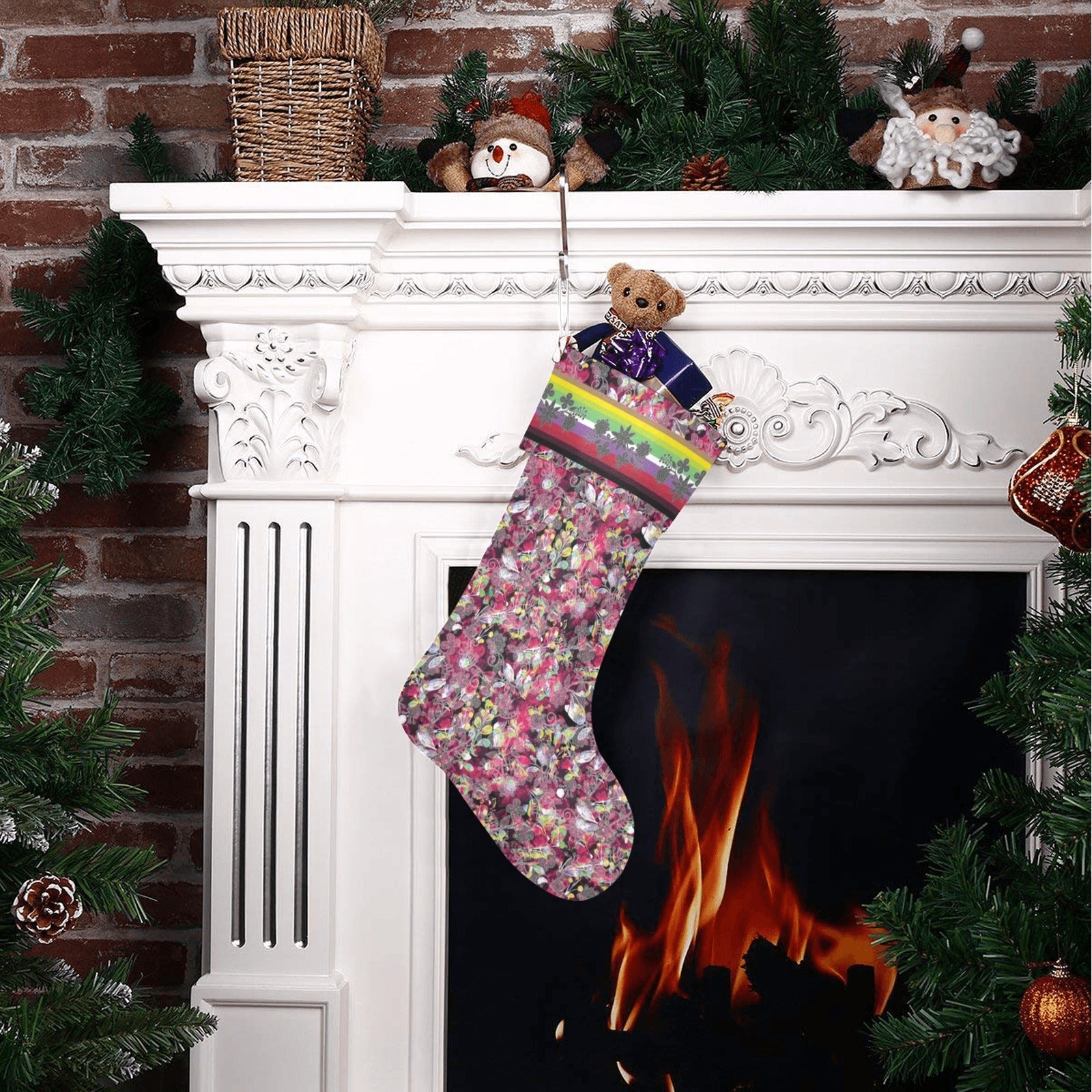 Culture in Nature Maroon Christmas Stocking