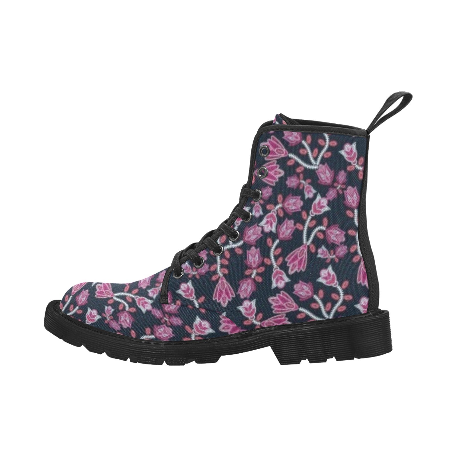 Beaded Pink Boots for Men (Black)