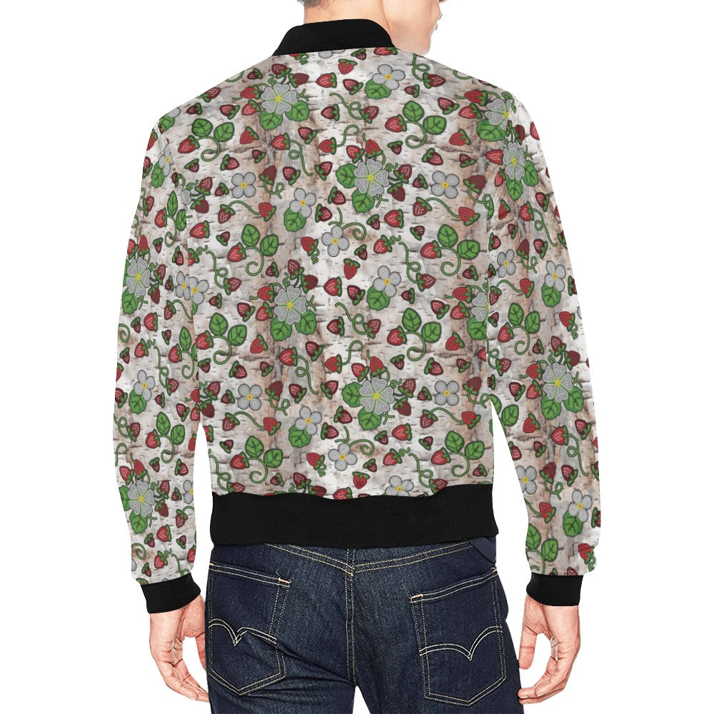 Strawberry Dreams Br Bark All Over Print Bomber Jacket for Men