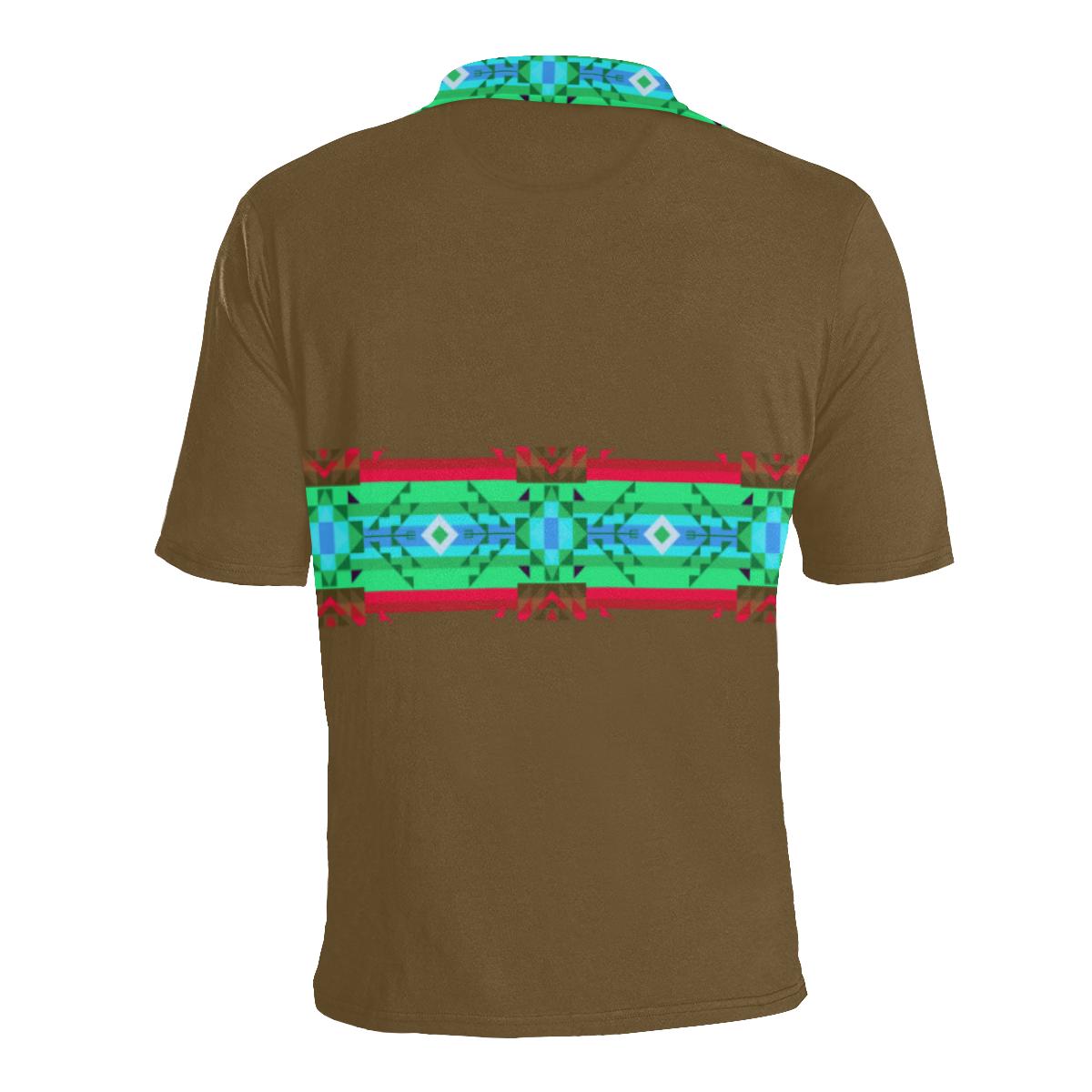 Earth Blanket Strip - I Men's All Over Print Polo Shirt (Model T55) Men's Polo Shirt (Model T55) e-joyer