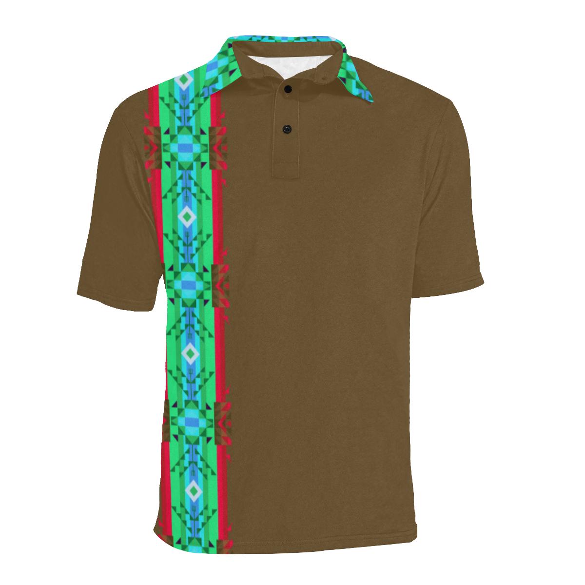 Earth Blanket Strip Men's All Over Print Polo Shirt (Model T55) Men's Polo Shirt (Model T55) e-joyer