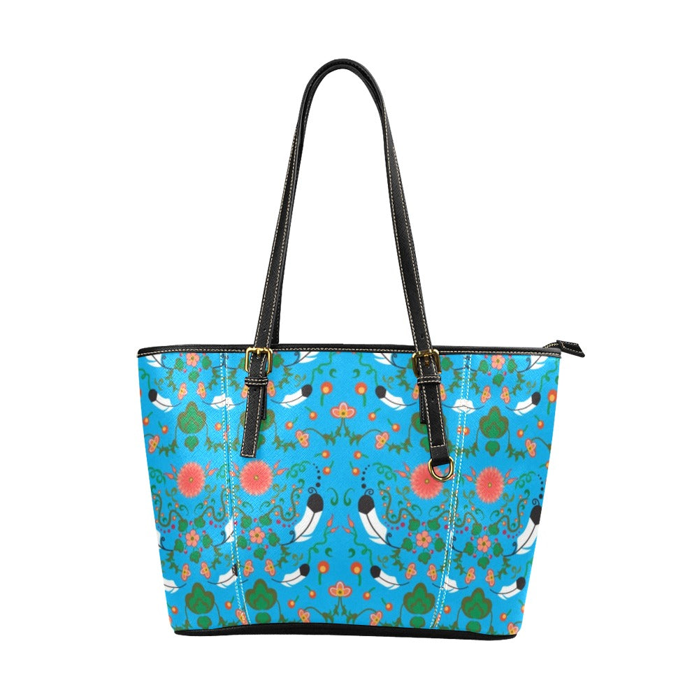 New Growth Bright Sky Leather Tote Bag/Large