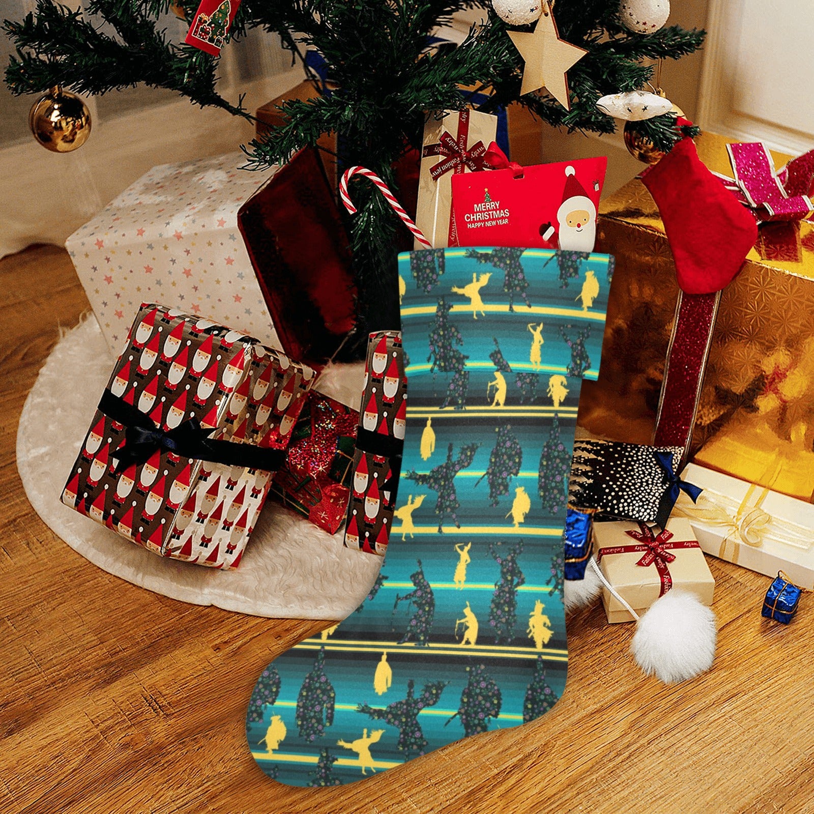 Dancers Inspire Green Christmas Stocking