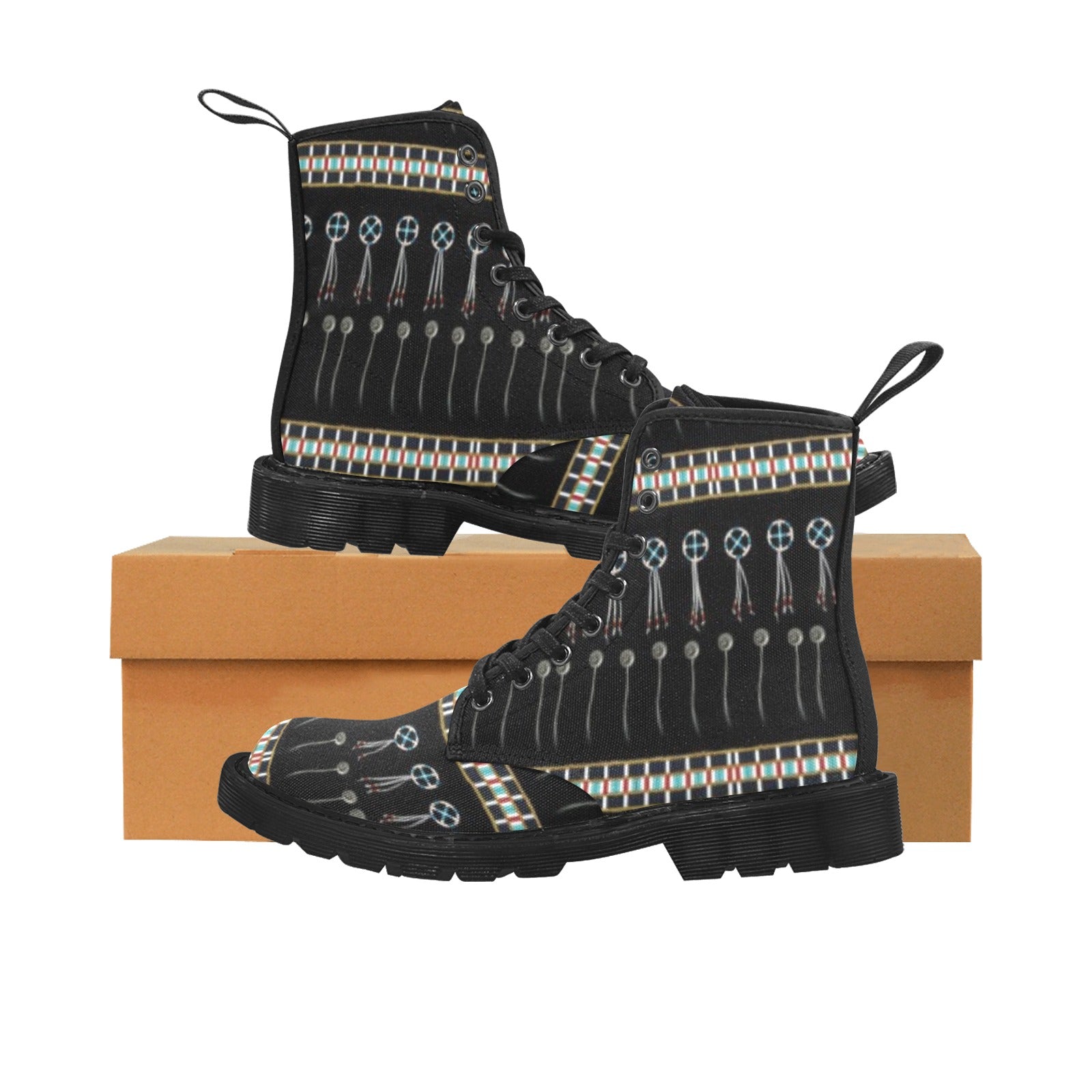 Beaded Bracelet Boots for Men (Black)