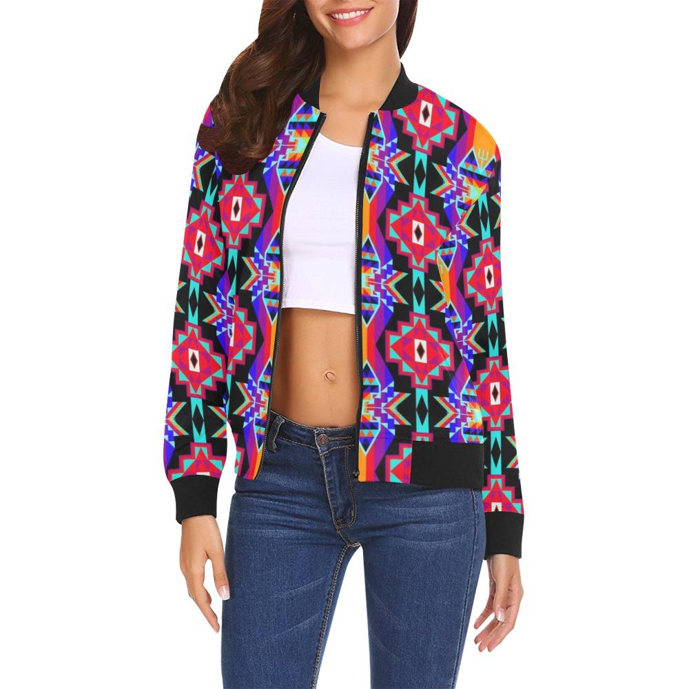 Fancy Bustle All Over Print Bomber Jacket for Women (Model H19) All Over Print Bomber Jacket for Women (H19) e-joyer