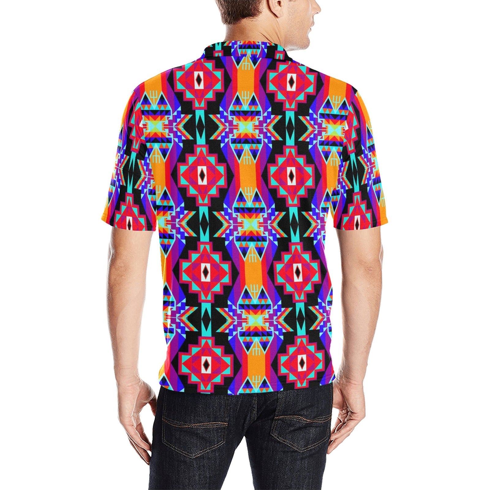 Fancy Bustle Men's All Over Print Polo Shirt (Model T55) Men's Polo Shirt (Model T55) e-joyer 