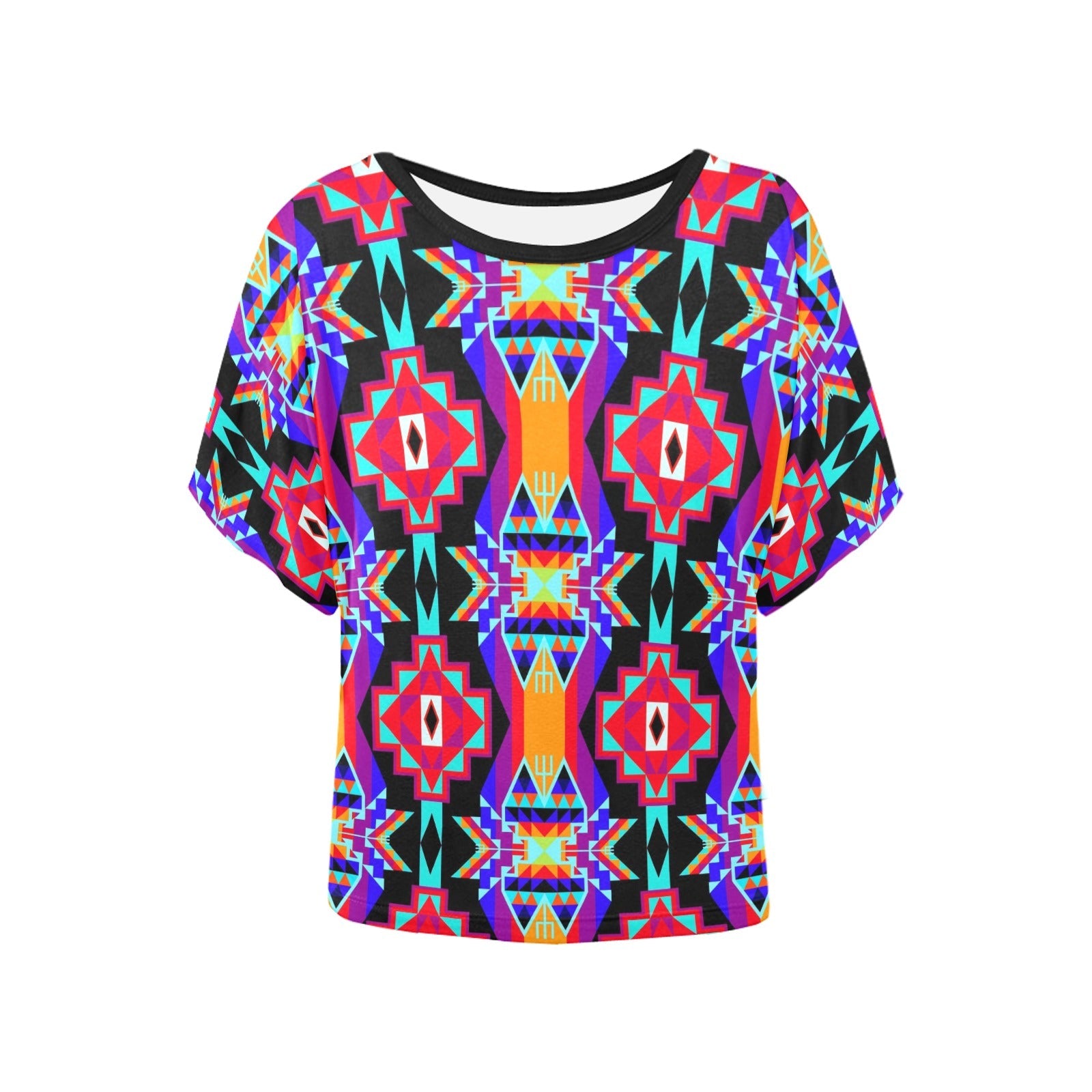 Fancy Bustle Women's Batwing-Sleeved Blouse T shirt (Model T44) Women's Batwing-Sleeved Blouse T shirt (T44) e-joyer