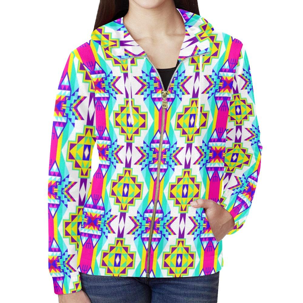 Fancy Champion All Over Print Full Zip Hoodie for Women (Model H14) All Over Print Full Zip Hoodie for Women (H14) e-joyer