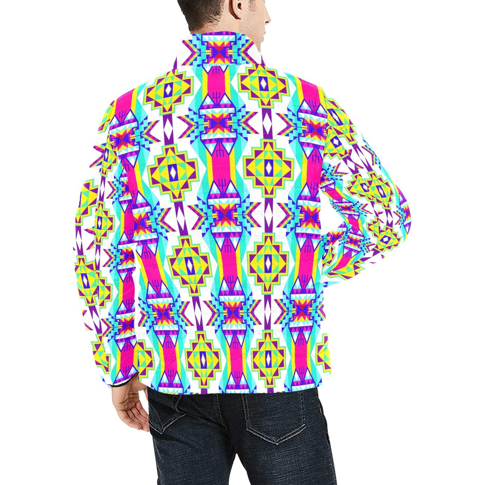 Fancy Champion Men's Stand Collar Padded Jacket (Model H41) Men's Stand Collar Padded Jacket (H41) e-joyer