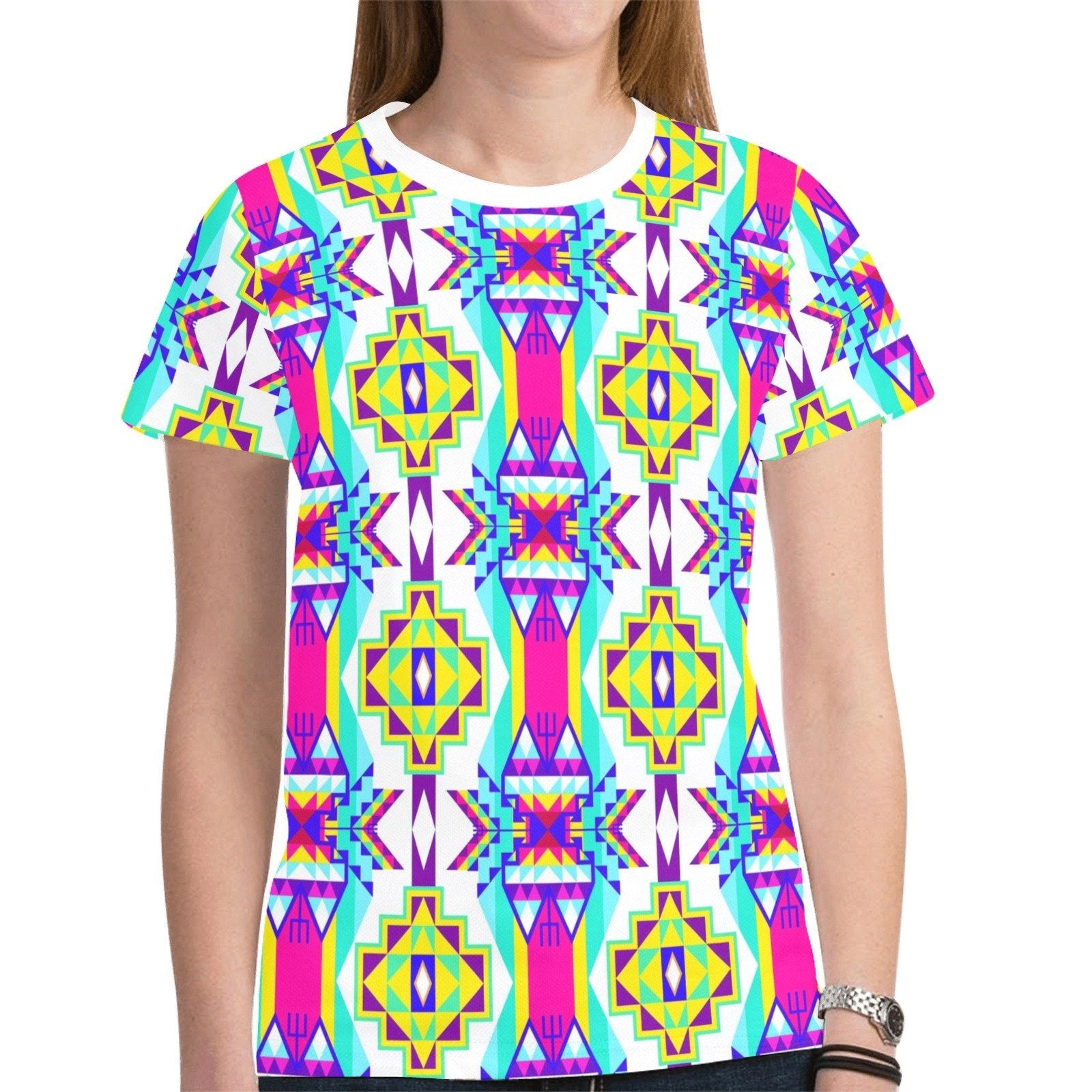 Fancy Champion New All Over Print T-shirt for Women (Model T45) tshirt e-joyer