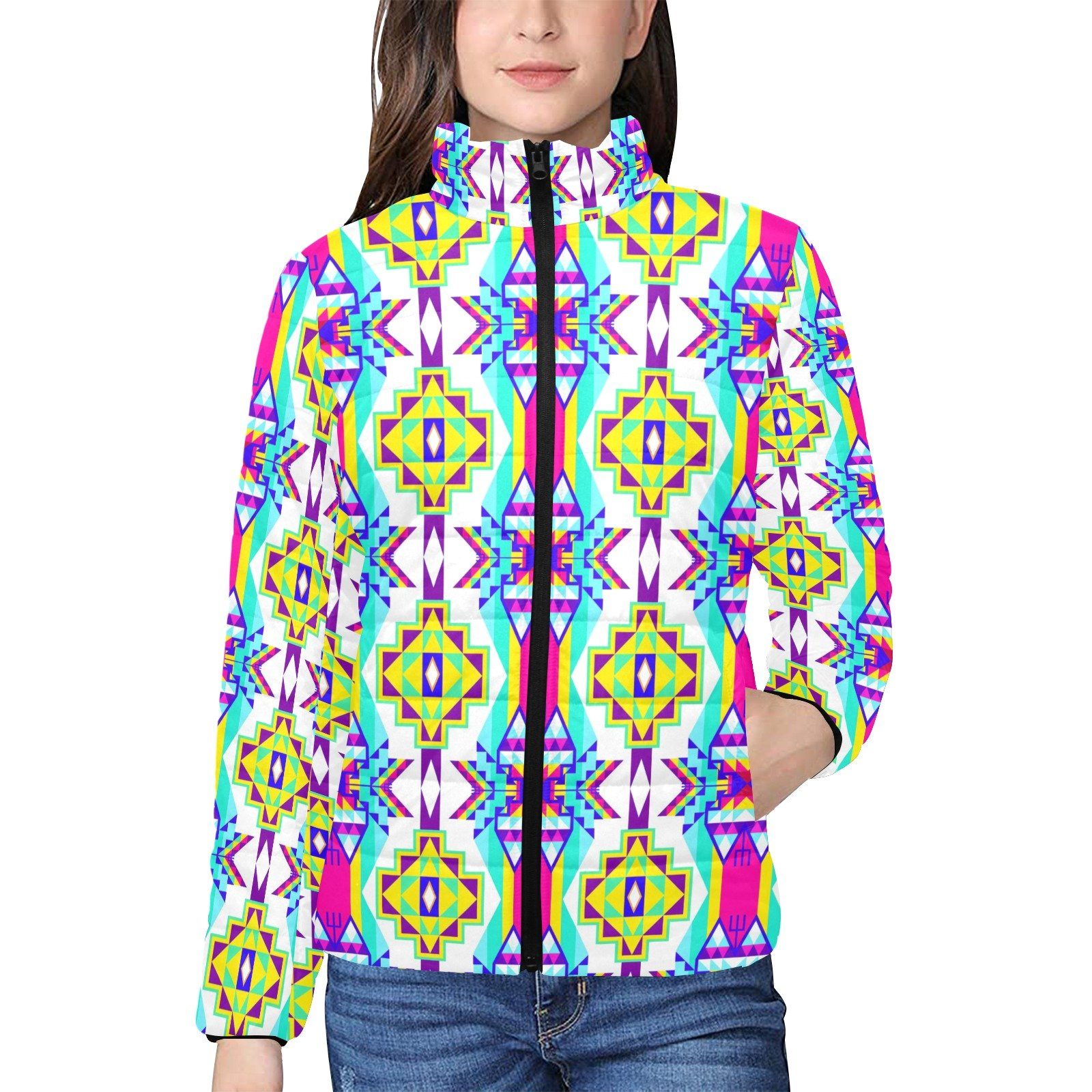Fancy Champion Women's Stand Collar Padded Jacket (Model H41) jacket e-joyer