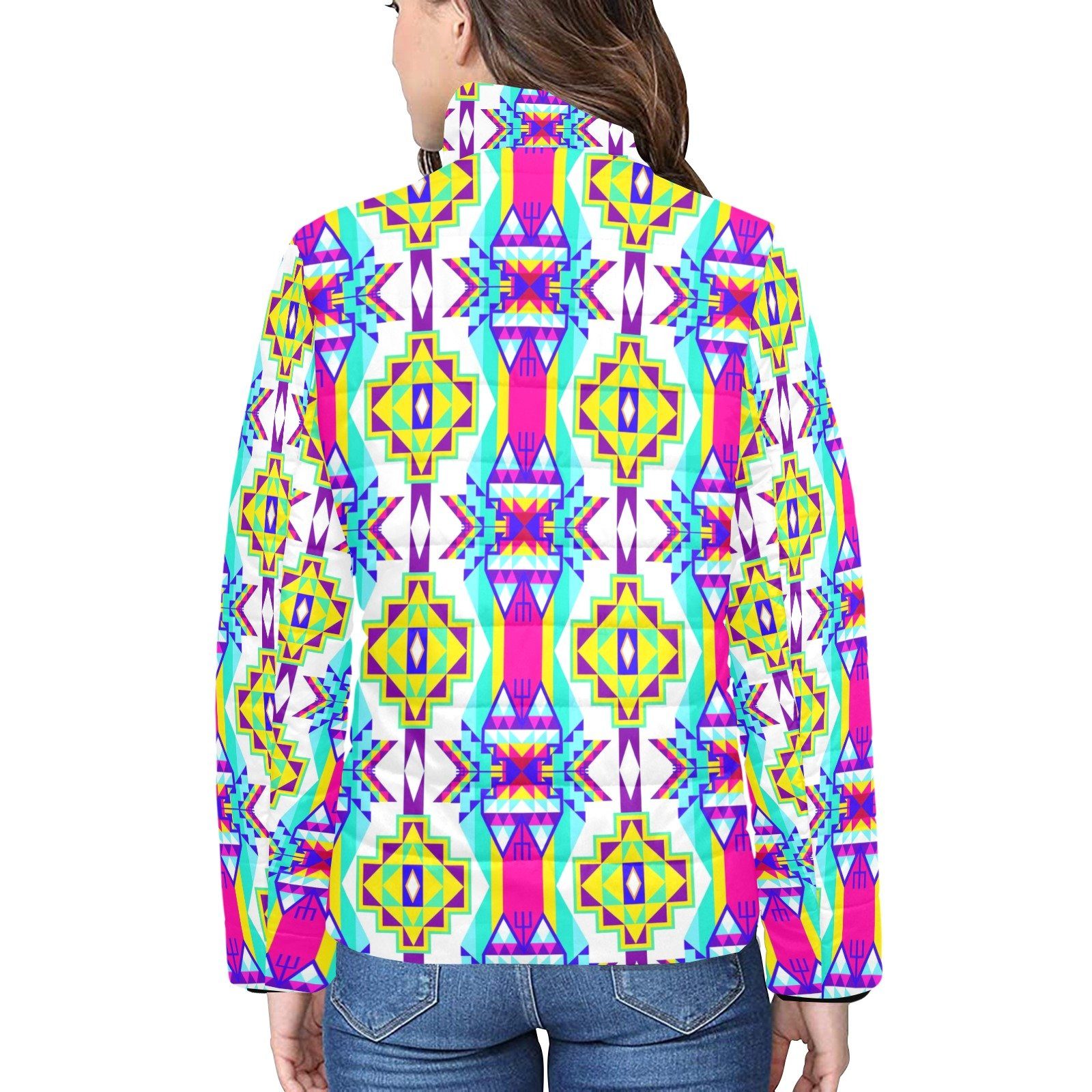 Fancy Champion Women's Stand Collar Padded Jacket (Model H41) jacket e-joyer