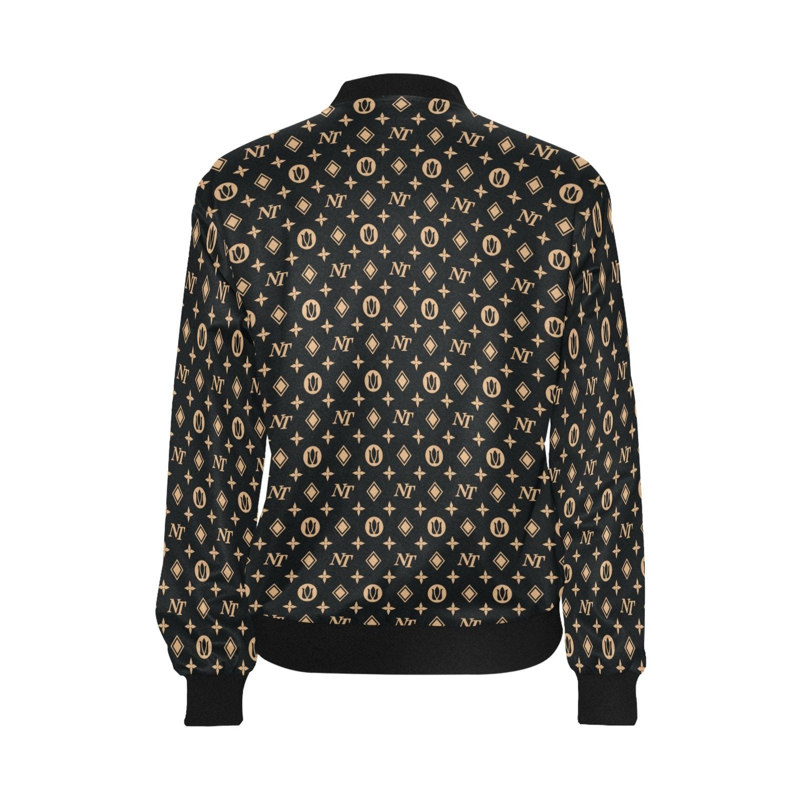 Fancy NT Black All Over Print Bomber Jacket for Women (Model H36) All Over Print Bomber Jacket for Women (H36) e-joyer