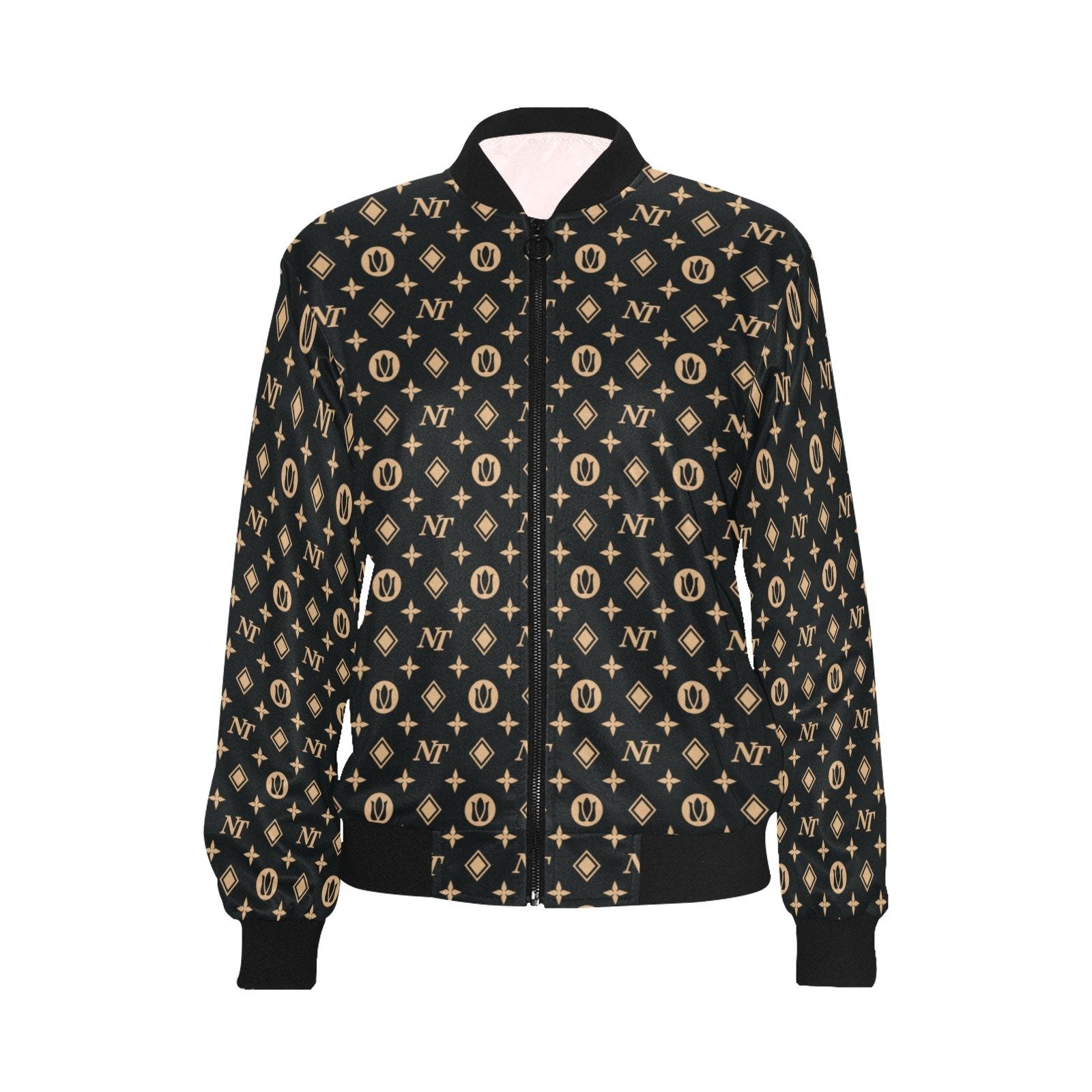 Fancy NT Black All Over Print Bomber Jacket for Women (Model H36) All Over Print Bomber Jacket for Women (H36) e-joyer